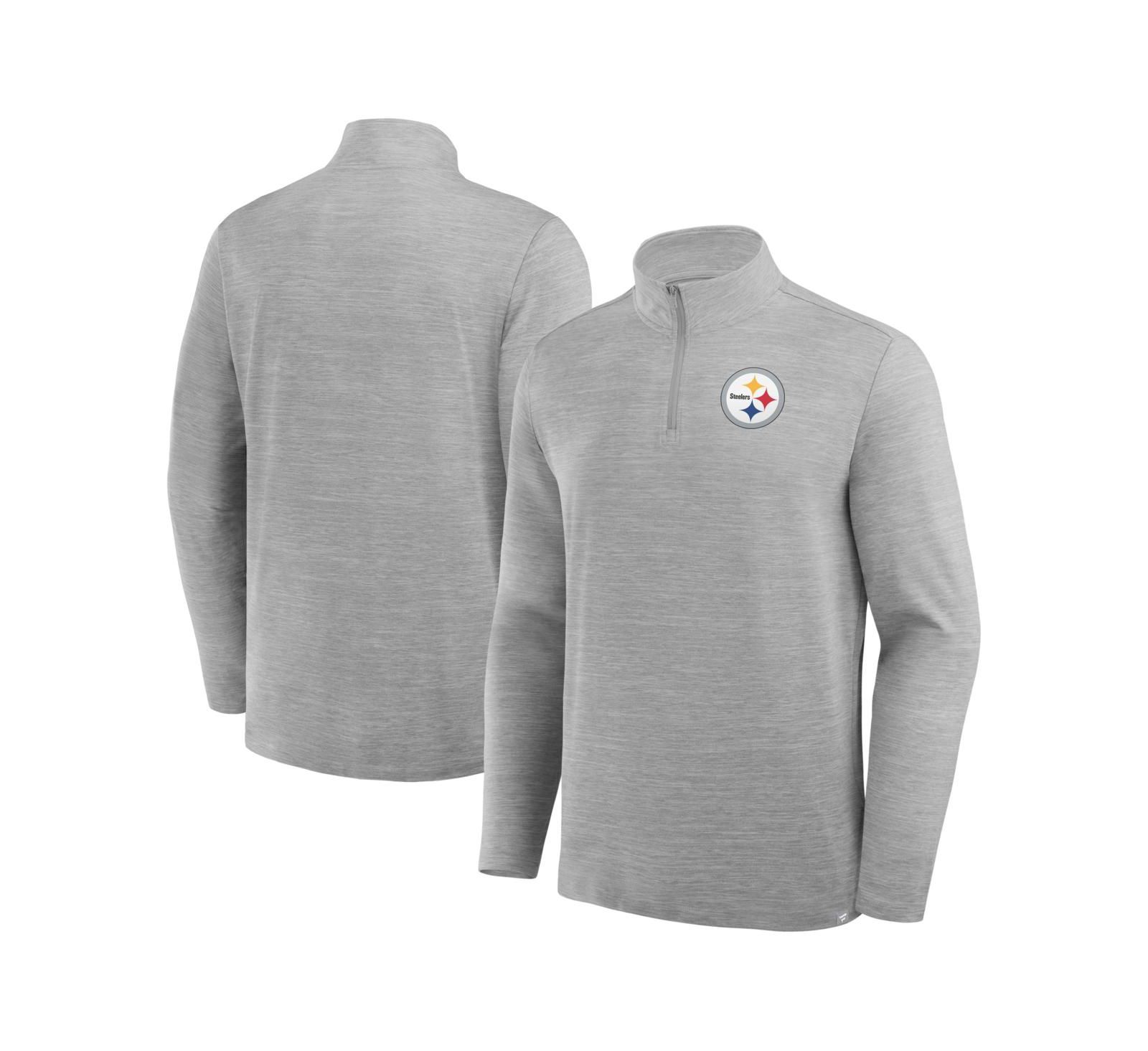 Мужская толстовка Fanatics Pittsburgh Steelers Clutch Quarter-Zip Pullover Heather Gray