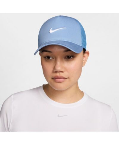 Nike Мужская и Женская светло-голубая кепка-тракер с логотипом Swoosh