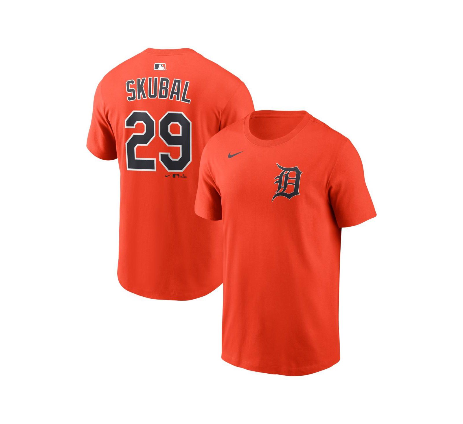 Nike Men's Tarik Skubal Orange Detroit Tigers Name & Number T-Shirt