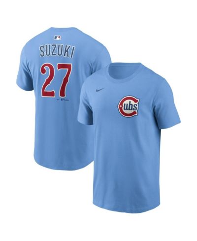 Мужская футболка Nike Seiya Suzuki Light Blue Chicago Cubs Name & Number