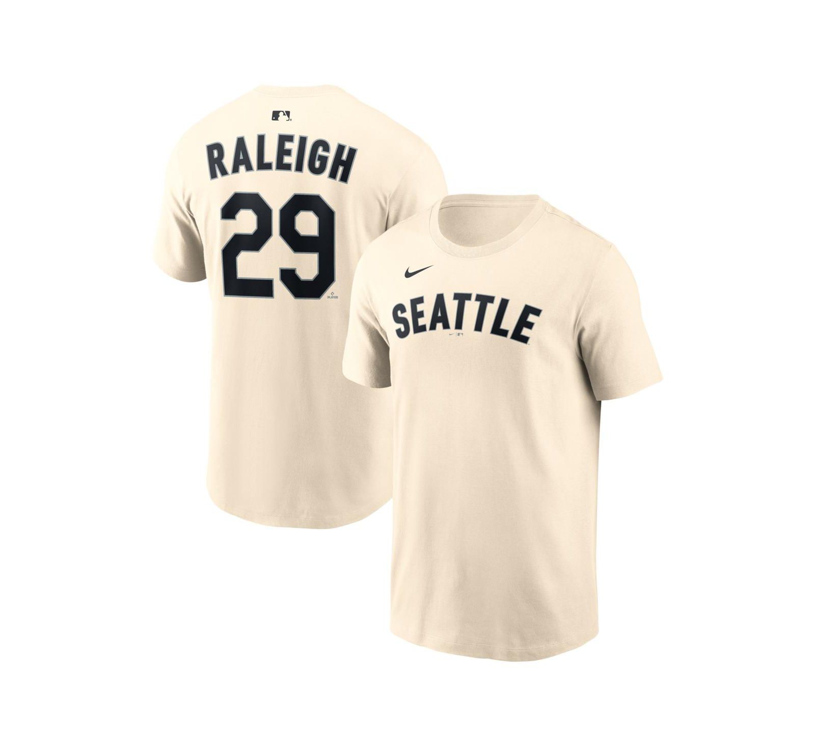 Nike Men's Cal Raleigh Natural Seattle Mariners Name & Number T-Shirt
