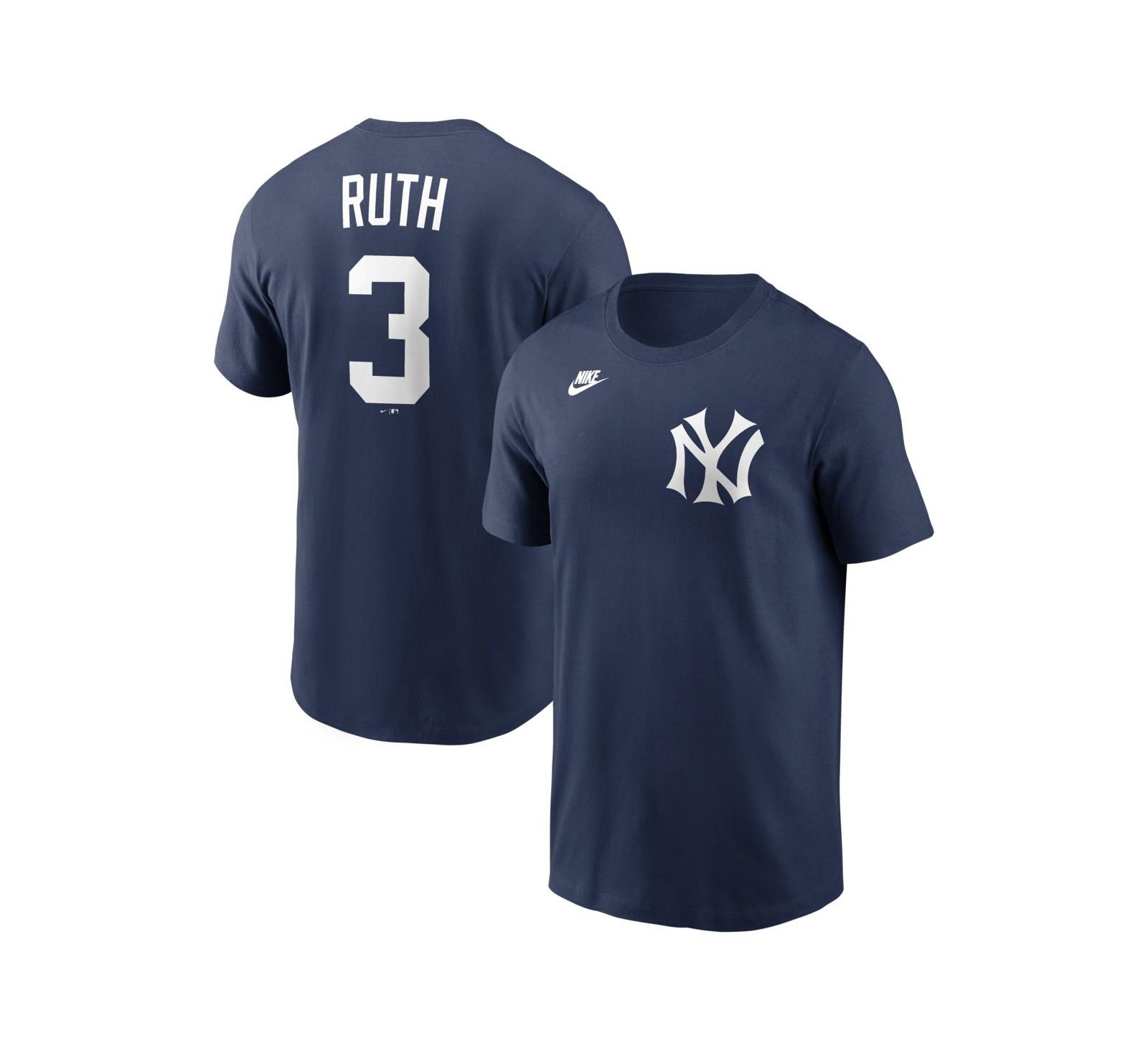 Nike Мужская футболка Babe Ruth Navy New York Yankees Cooperstown Collection Name & Number