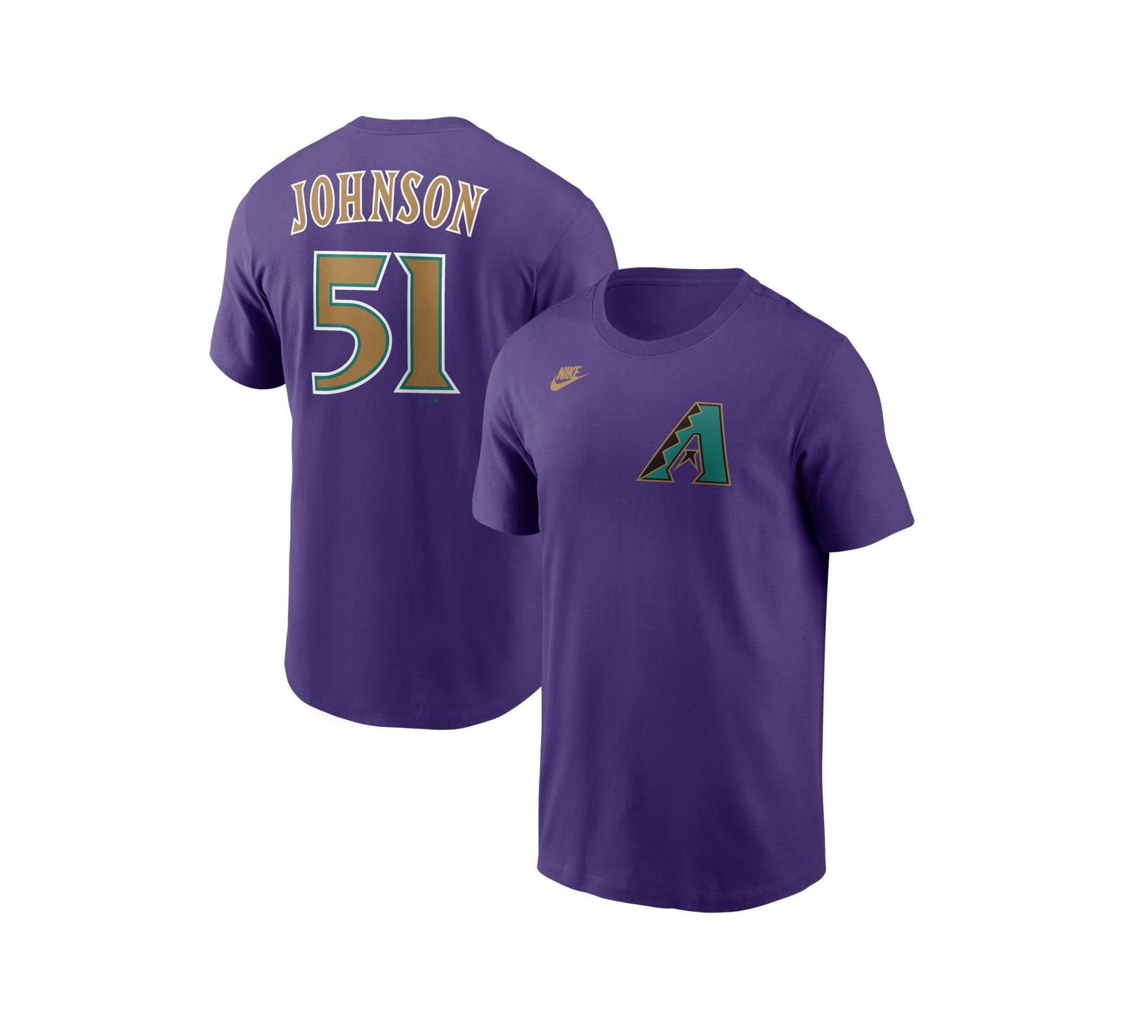 Nike Men's Randy Johnson Purple Arizona Diamondbacks Cooperstown Collection Name & Number T-Shirt