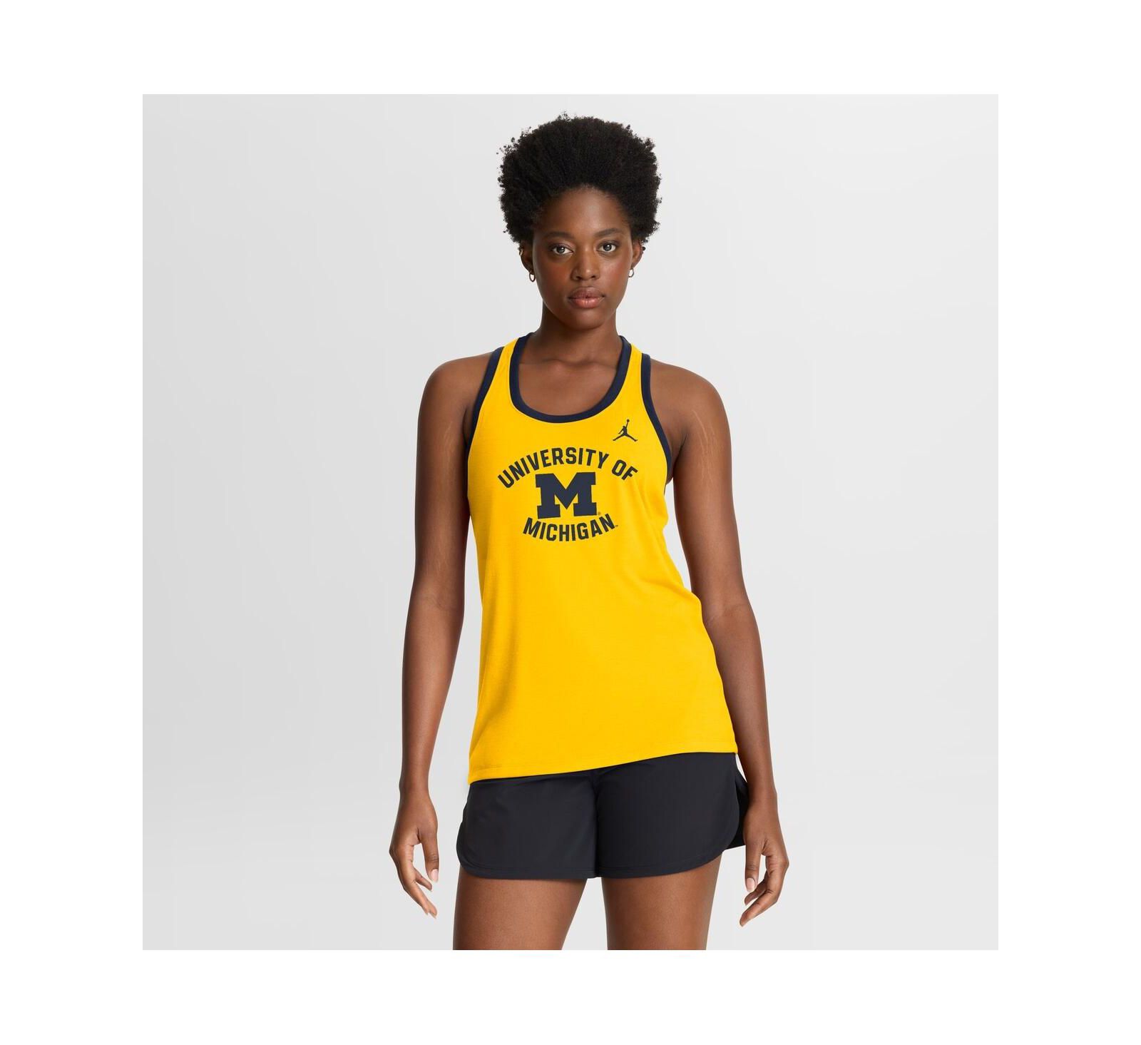 Женский майка-топ Jordan Maize Michigan Wolverines Uni Name Dri-FIT