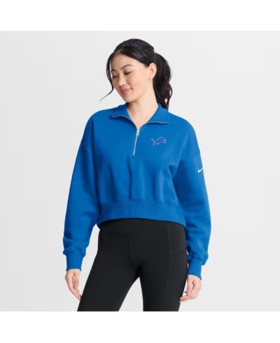 Nike Women's Blue Detroit Lions Phoenix Fleece Quarter-Zip Sweatshirt
