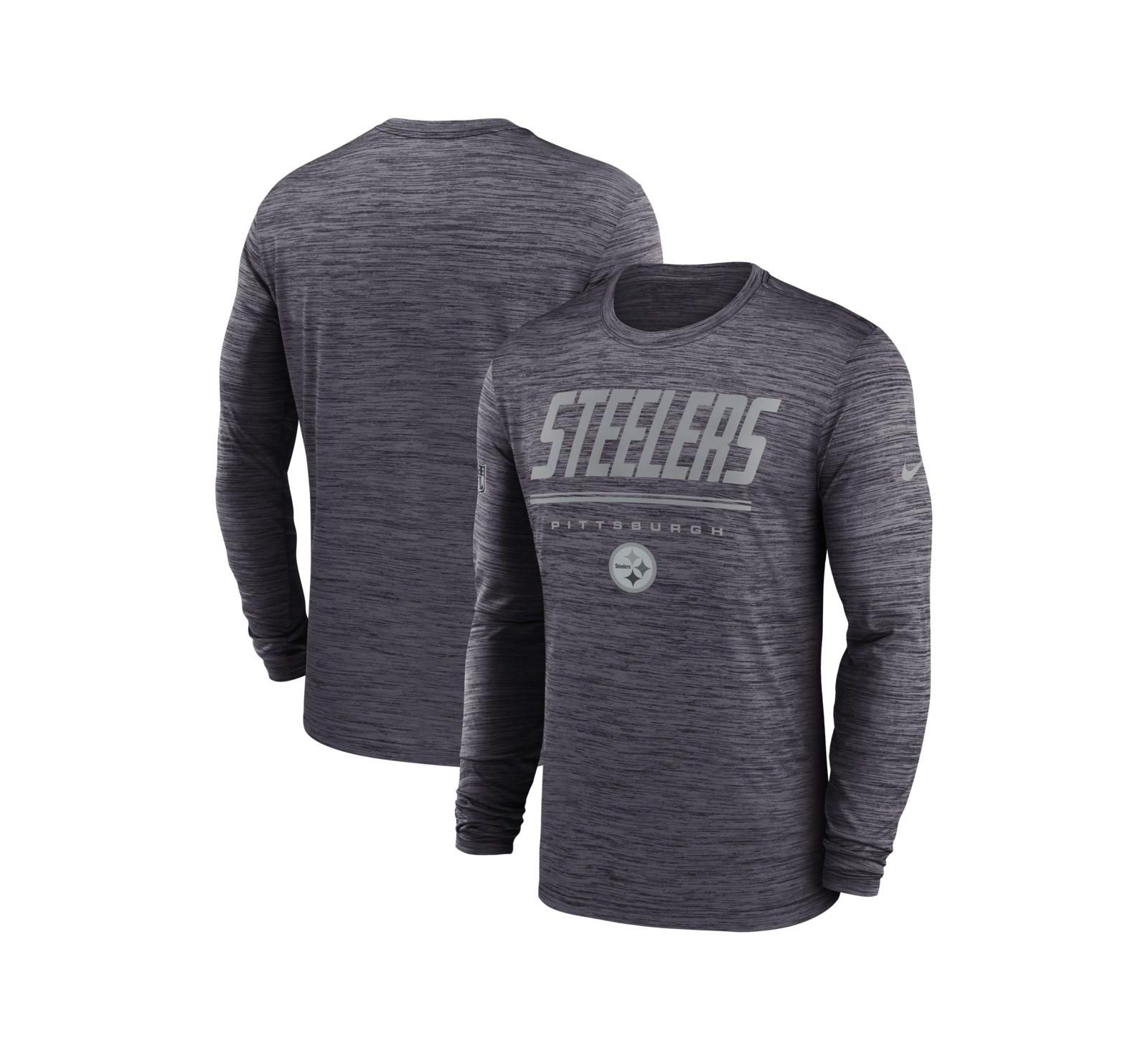 Nike Men's Black Pittsburgh Steelers Sideline Offensive Transition Velocity Dri-FIT Long Sleeve T-Shirt