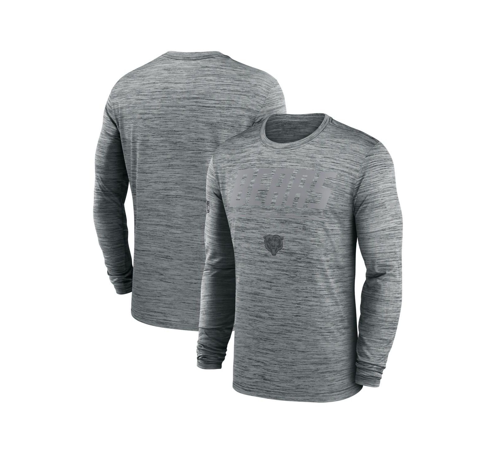 Nike Men's Gray Chicago Bears Sideline Offensive Transition Velocity Dri-FIT Long Sleeve T-Shirt
