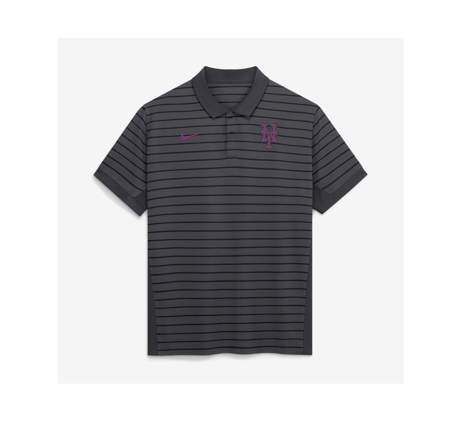 Nike Мужская рубашка поло New York Mets Authentic Collection City Connect Striped Victory Dri-FIT