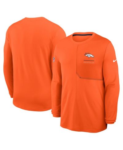 Мужская футболка Nike Denver Broncos Sideline Coaches UV Dri-FIT с длинным рукавом оранжевого цвета
