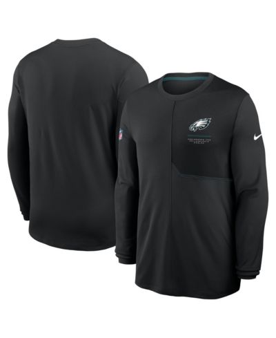 Nike Мужская черная футболка с длинным рукавом Philadelphia Eagles Sideline Coaches UV Dri-FIT