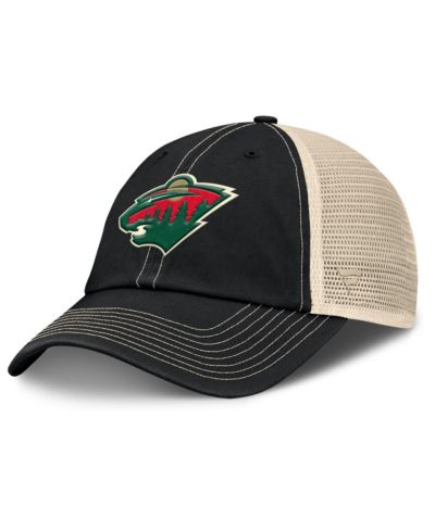 Fanatics Men's Black/Natural Minnesota Wild Rival Trucker Adjustable Hat