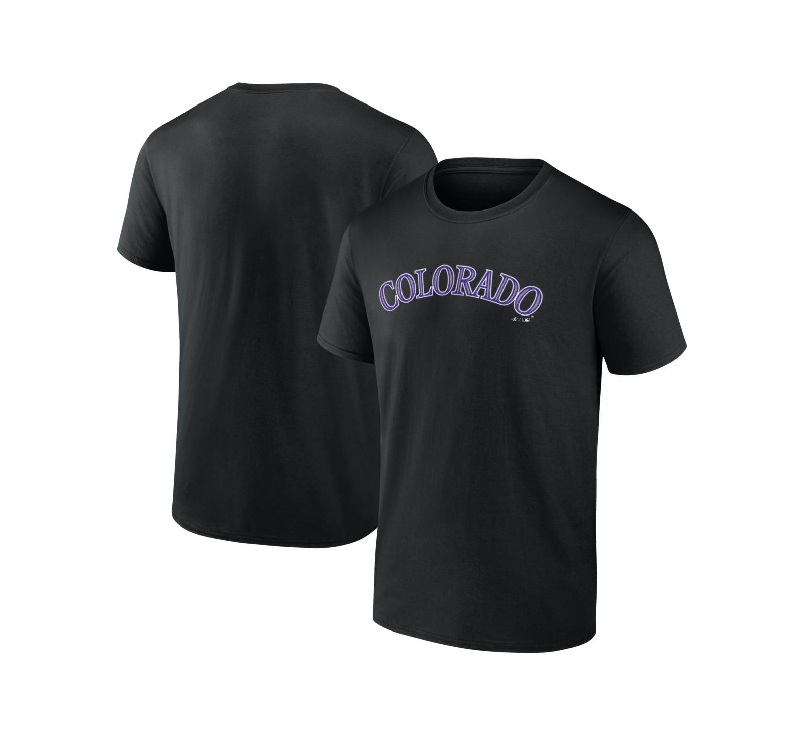 Мужская футболка Logo Athletic Black Colorado Rockies Wordmark