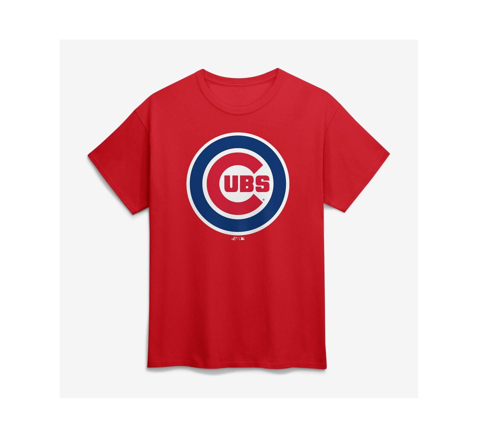 Logo Athletic Men's Red Chicago Cubs Logo T-Shirt