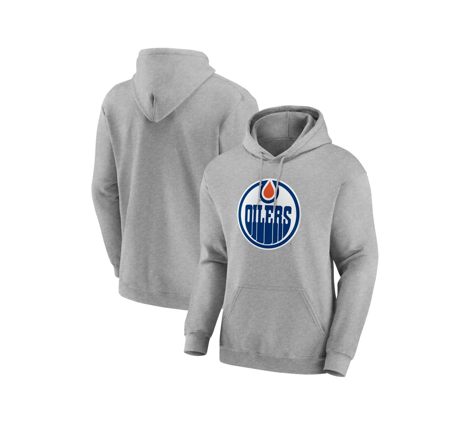 Logo Athletic Мужское худи Edmonton Oilers Essential, серый меланж