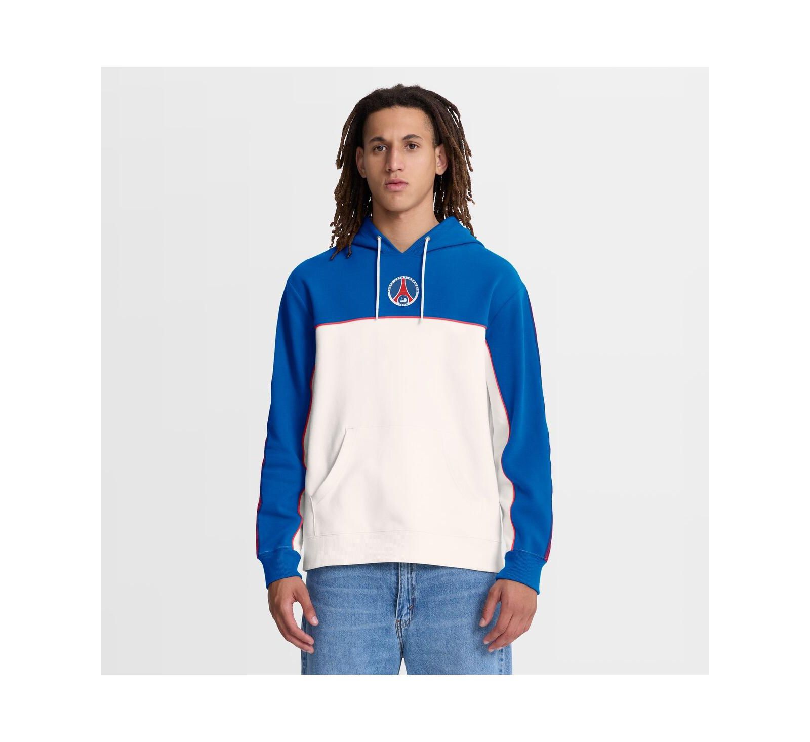 Fanatics Мужское худи Paris Saint-Germain Retro Overhead Tri-Blend, синий/белый