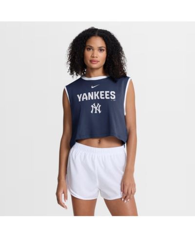 Nike женский укороченный топ Dri-FIT Navy New York Yankees