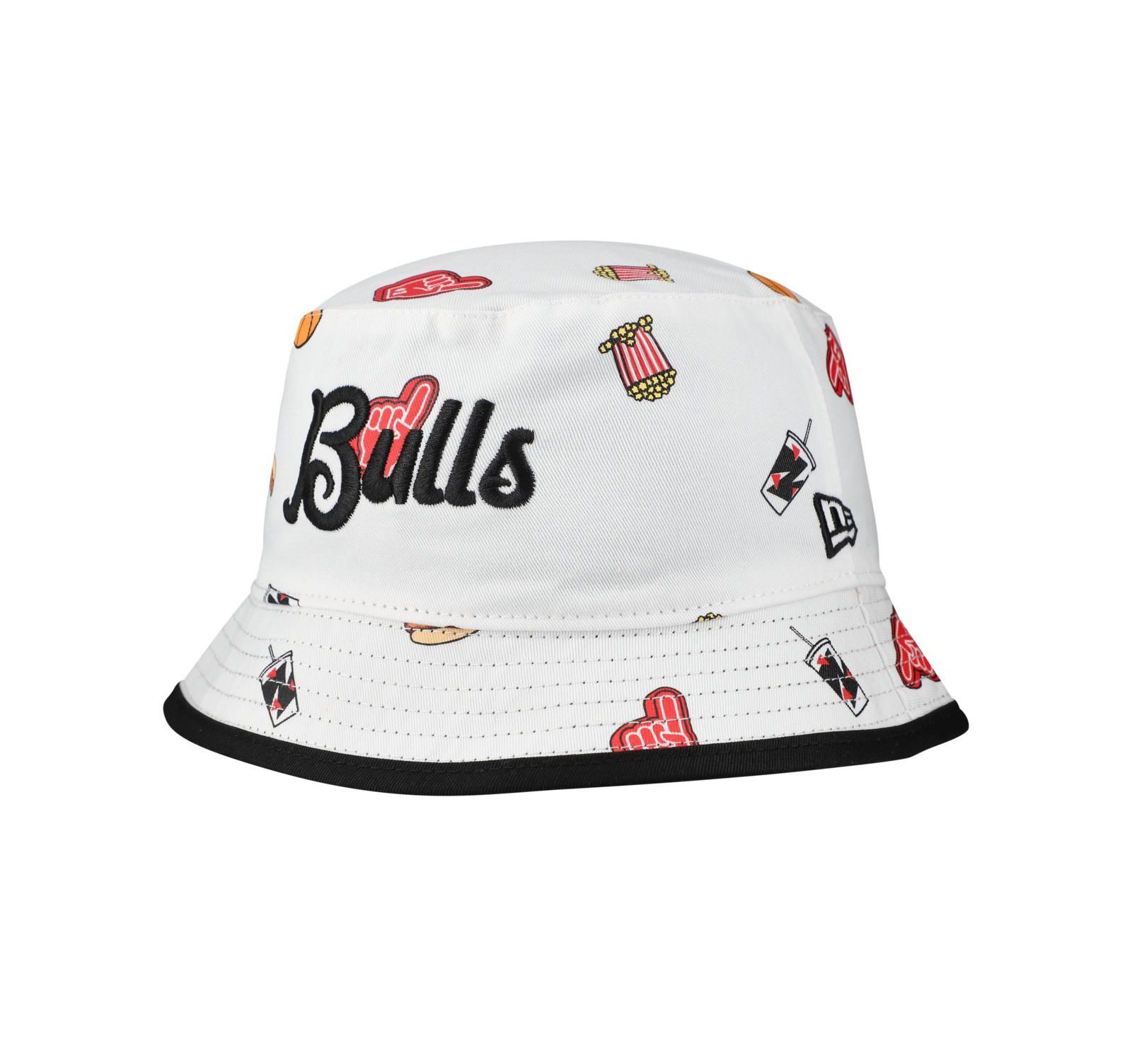 Панама New Era Men's White Chicago Bulls Team Cheer Reversible Bucket Hat