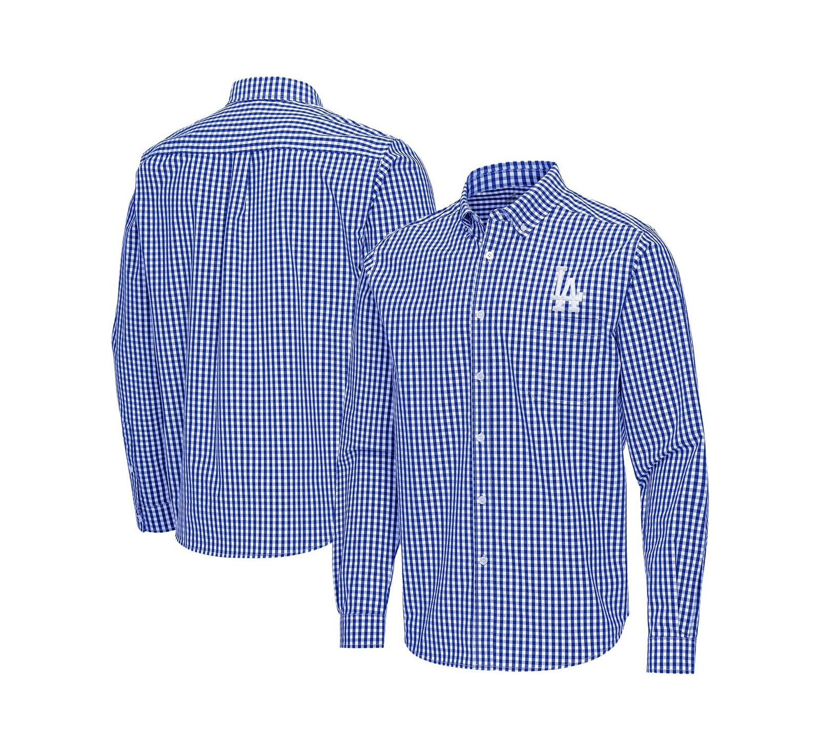 Мужская рубашка Antigua Los Angeles Dodgers Ellis Woven Tri-Blend Button-Down