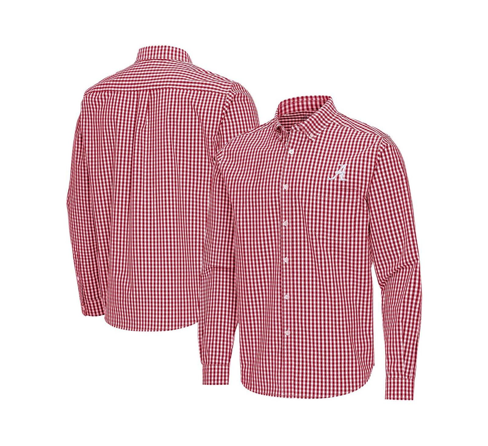 Мужская рубашка Antigua Alabama Crimson Tide Woven Tri-Blend Long Sleeve
