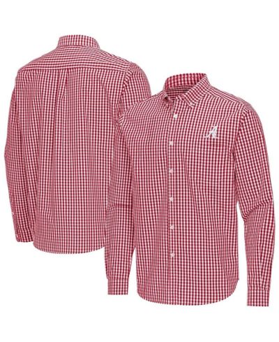 Мужская рубашка Antigua Alabama Crimson Tide Woven Tri-Blend Long Sleeve