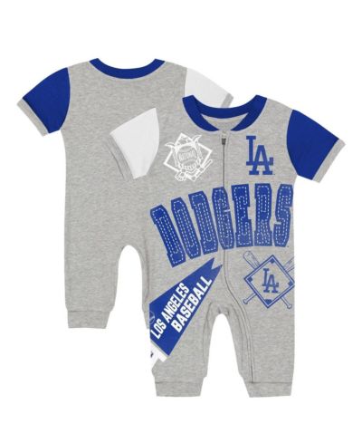 Outerstuff Baby Boys and Girls Gray Los Angeles Dodgers Hitter Up Full-Zip Jumper