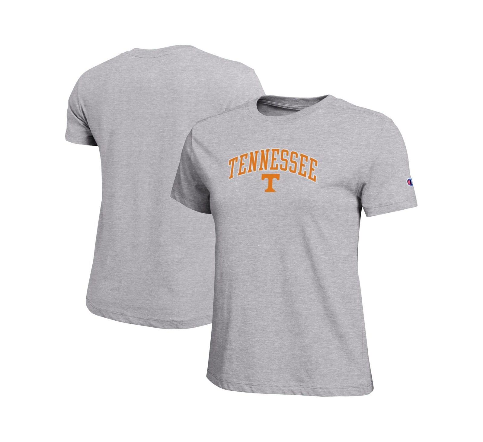 Женская футболка Champion Heather Gray Tennessee Volunteers Arched Over Logo