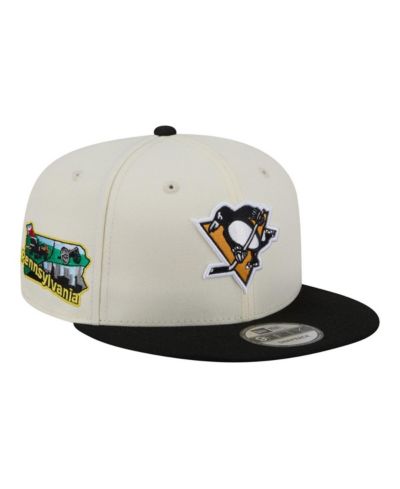 New Era Men's White/Black Pittsburgh Penguins Injection Localized Two-Tone 9FIFTY Snapback Hat