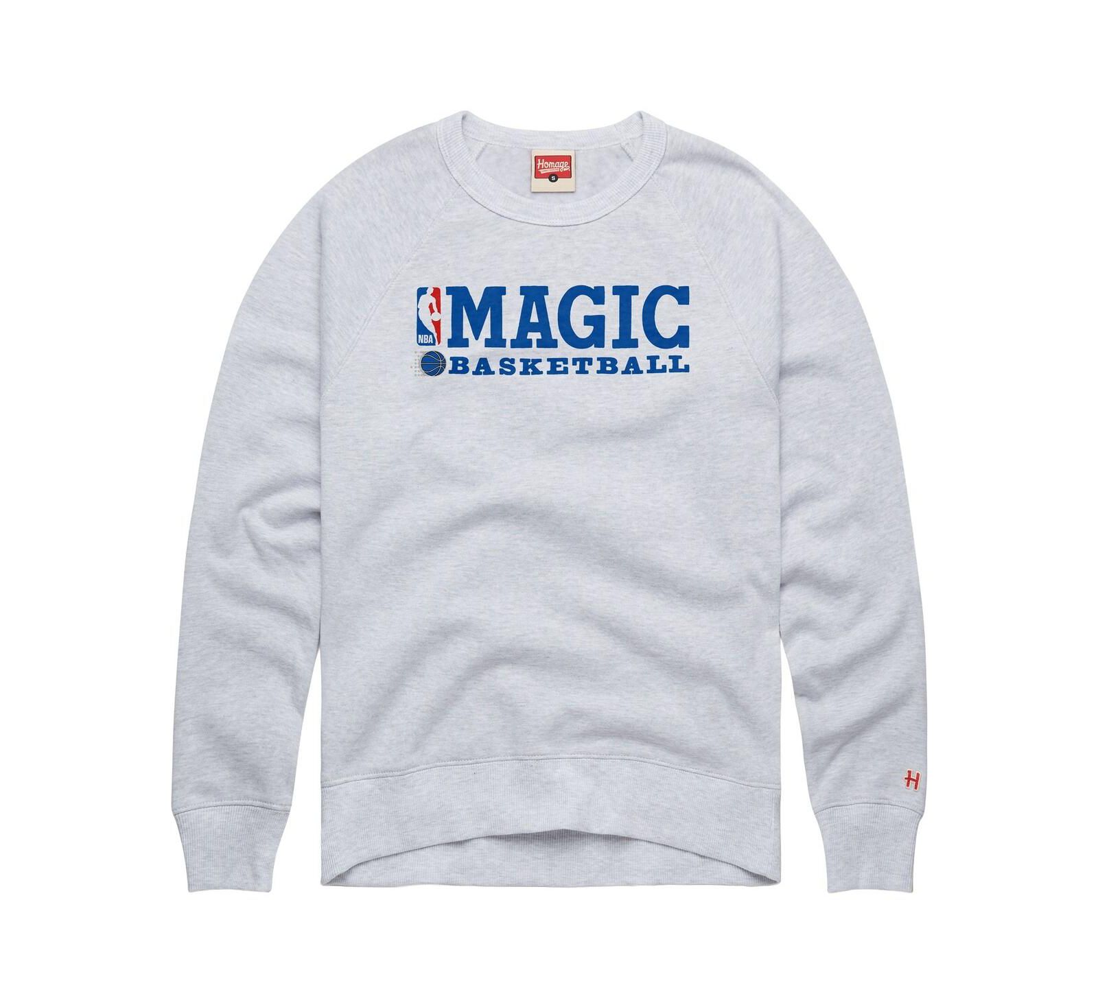 Мужской и женский свитшот Homage Ash Orlando Magic Logoman Retro Tri-Blend Raglan