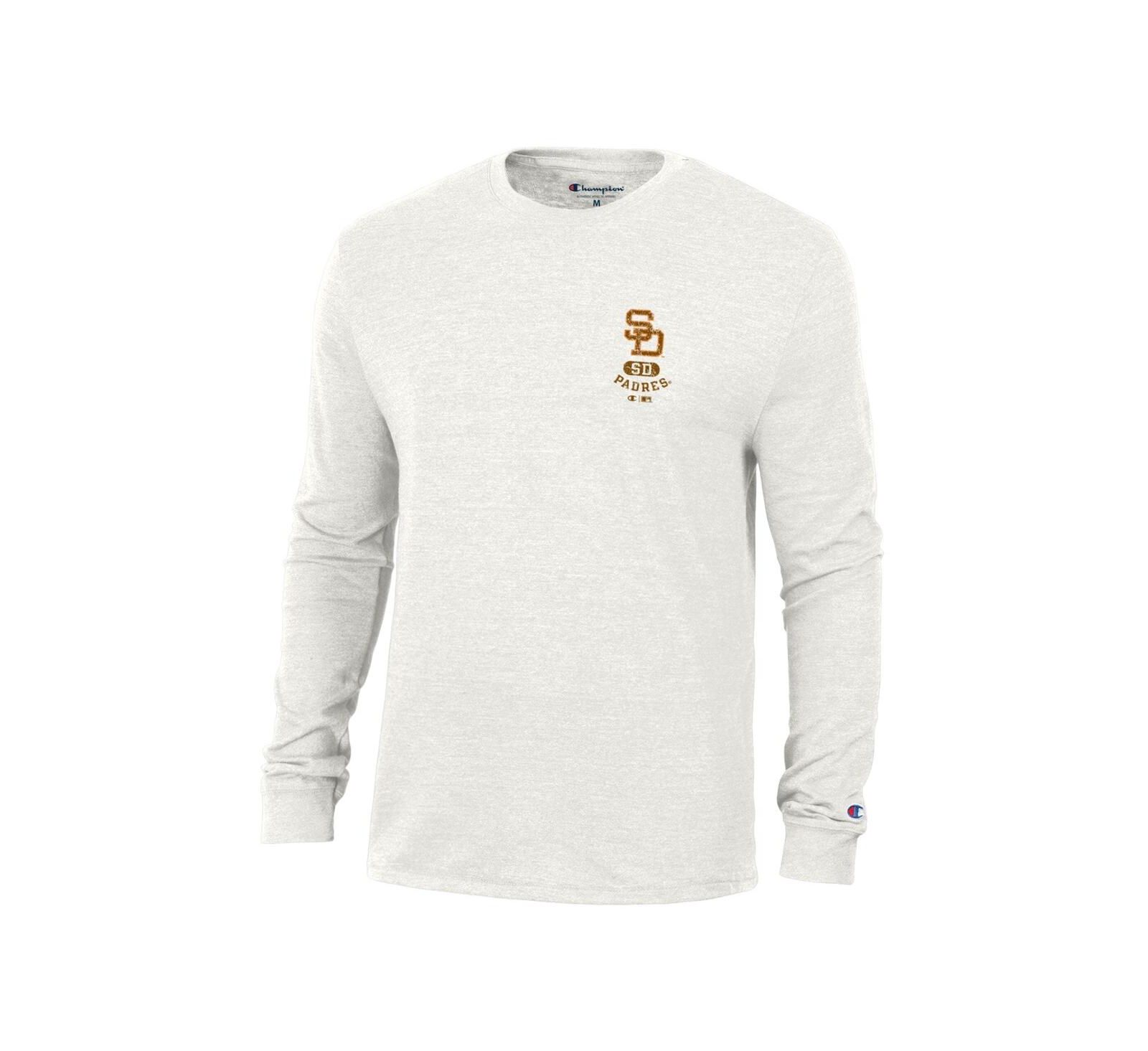 Футболка Champion Men's White San Diego Padres Cooperstown Winning Tradition Tri-Blend Long Sleeve