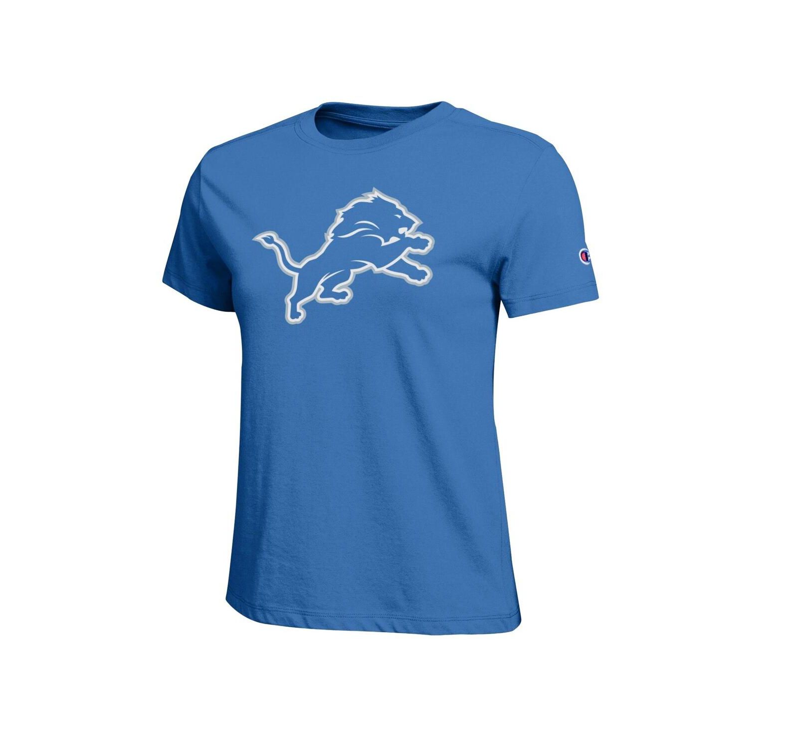 Champion Women's Blue Detroit Lions Logo T-Shirt