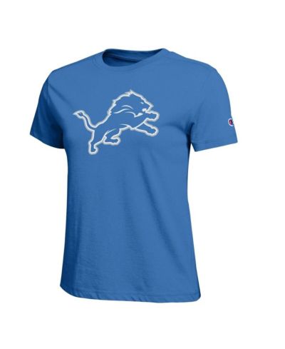 Champion Women's Blue Detroit Lions Logo T-Shirt