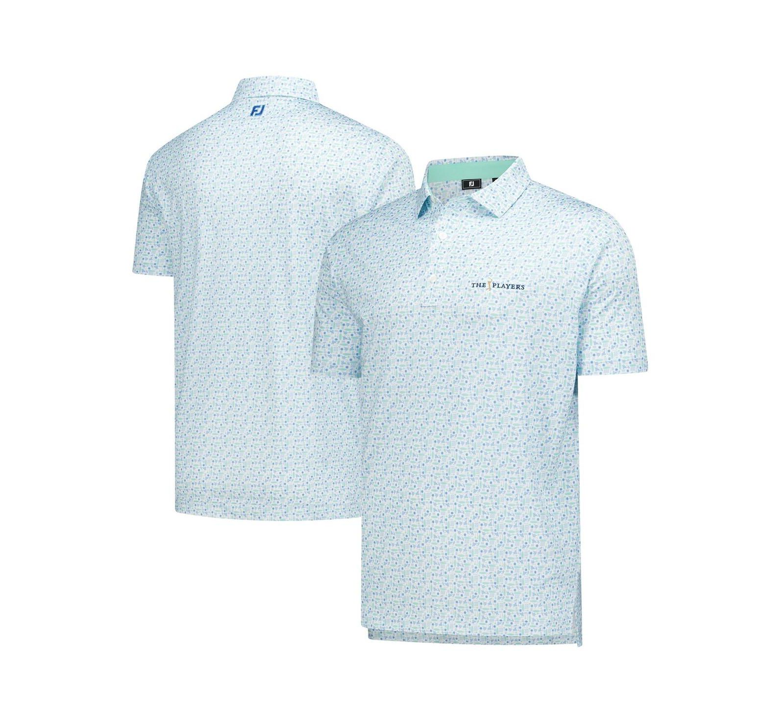Мужская рубашка-поло FootJoy Light Blue THE PLAYERS Surfs Up Print Lisle