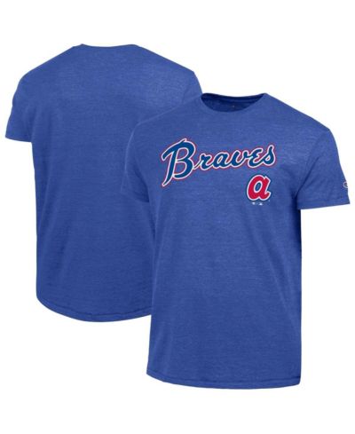 Футболка Champion Men's Royal Atlanta Braves Cooperstown Wordmark Lockup Tri-Blend