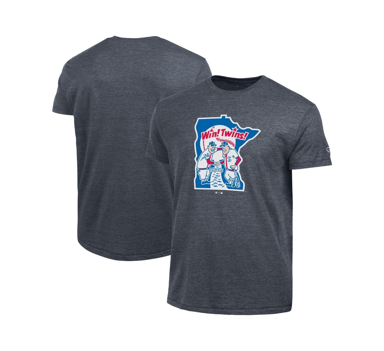 Мужская футболка Champion Navy Minnesota Twins Cooperstown Logo Tri-Blend