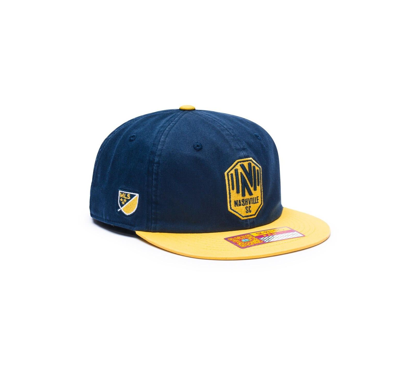 Кепка Fan Ink Navy/Yellow Nashville SC Swingman Snapback Hat для мужчин и женщин