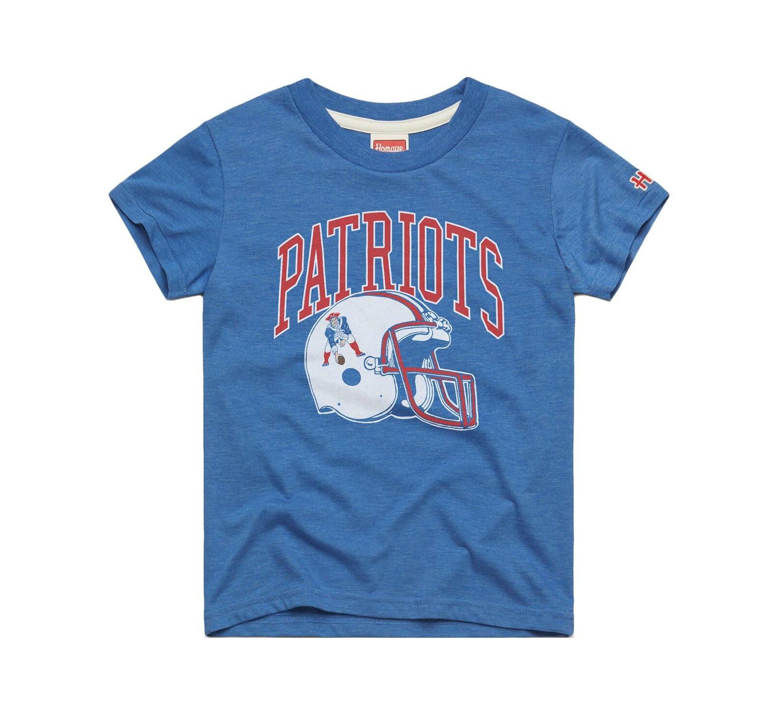Детская футболка Homage Royal New England Patriots Helmet Retro Tri-Blend