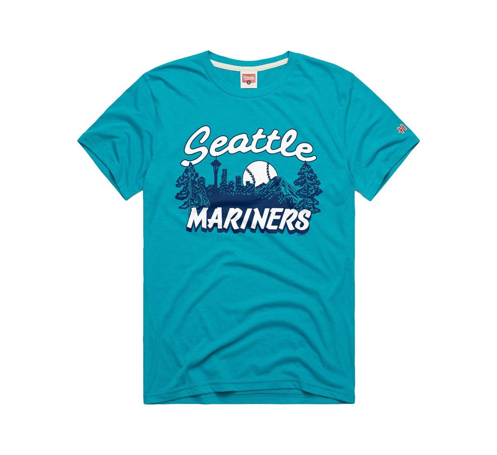 Homage Мужская футболка Seattle Mariners Tri-Blend Hyperlocal бирюзового цвета