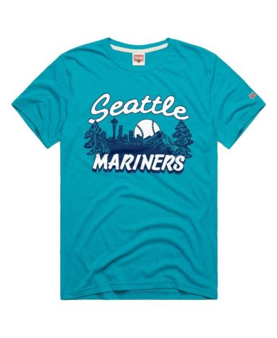 Homage Мужская футболка Seattle Mariners Tri-Blend Hyperlocal бирюзового цвета