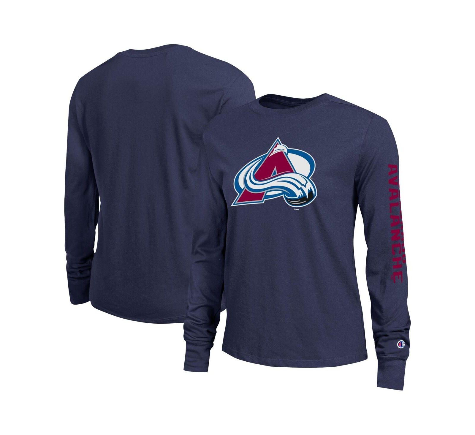 Женская футболка Champion Blue Colorado Avalanche 2-Hit Long Sleeve