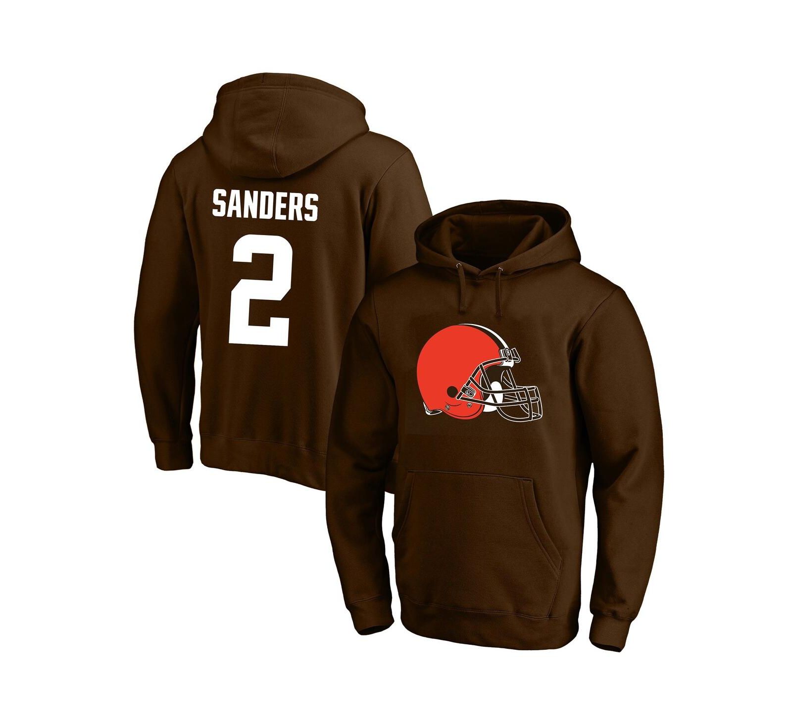Мужское худи Fanatics Shedeur Sanders Brown Cleveland Browns Big & Tall с именем и номером