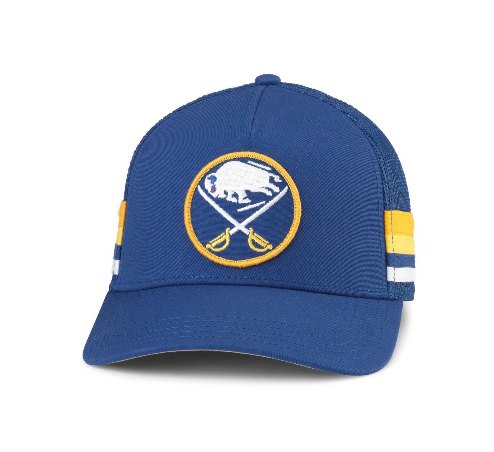 American Needle Men's Royal Buffalo Sabres HotFoot Side Stripes Adjustable Trucker Hat