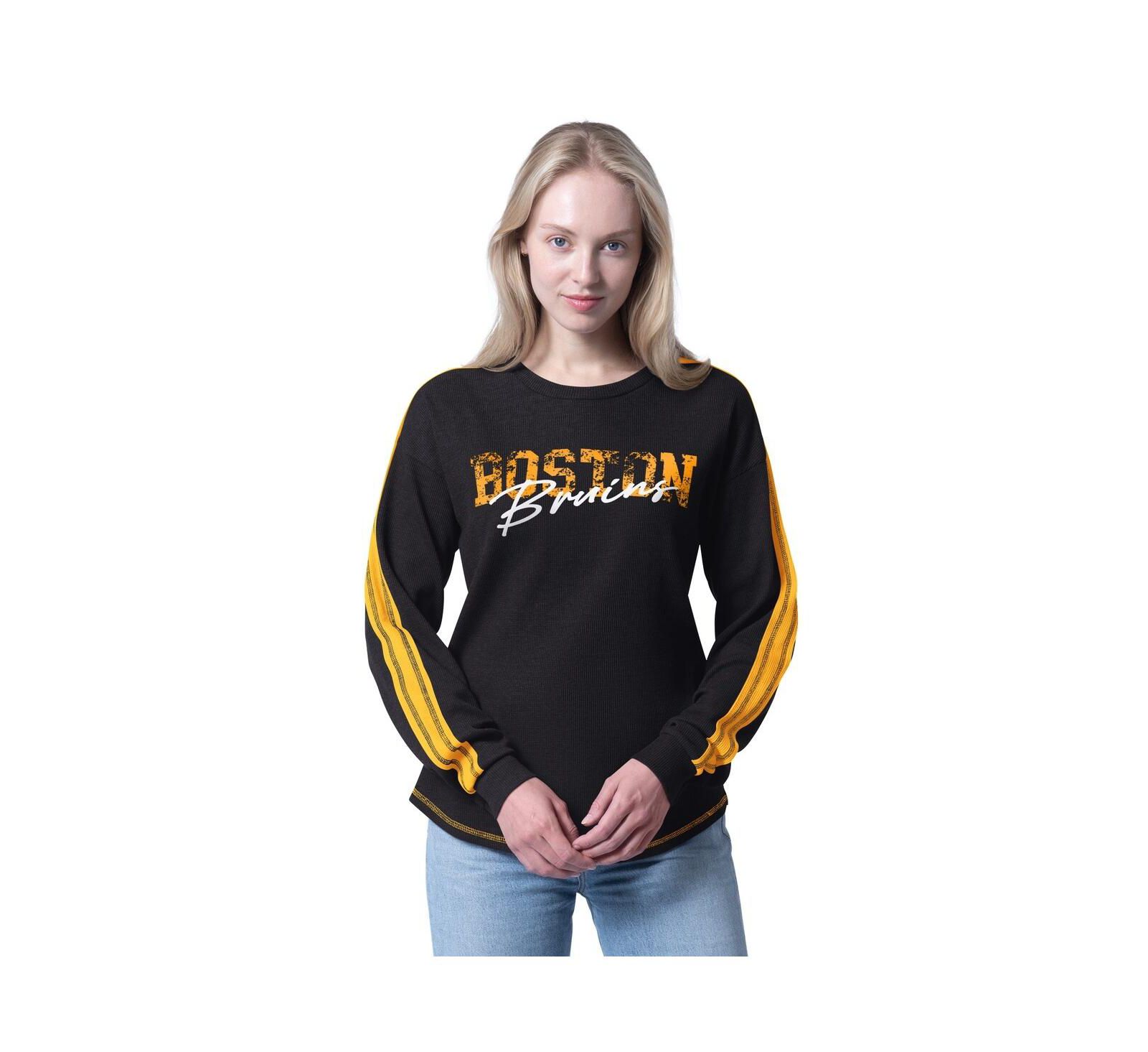 G-III 4Her by Carl Banks Женская трикотажная футболка с длинным рукавом Boston Bruins Advantage Thermal, цвет Black