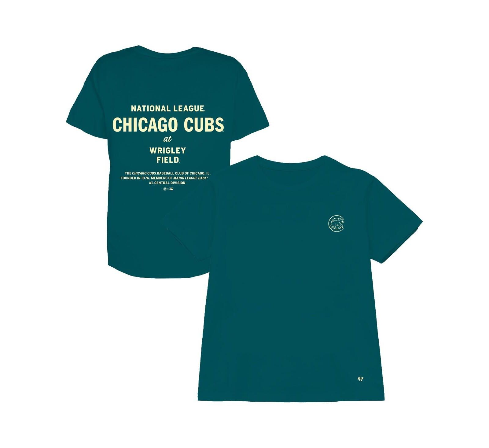 Женская укороченная футболка '47 Brand Chicago Cubs Plus Size Leon City Teal