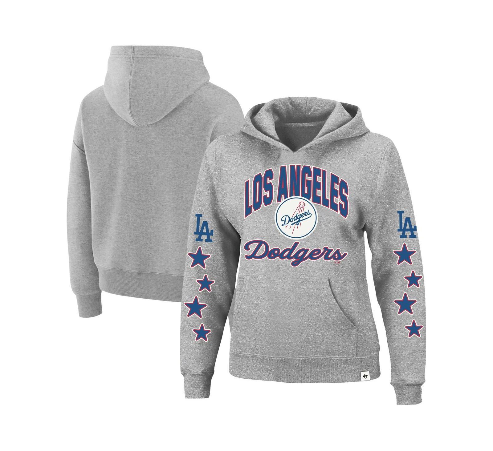 Женское худи '47 Brand Heather Gray Los Angeles Dodgers Plus Size Starry Eye