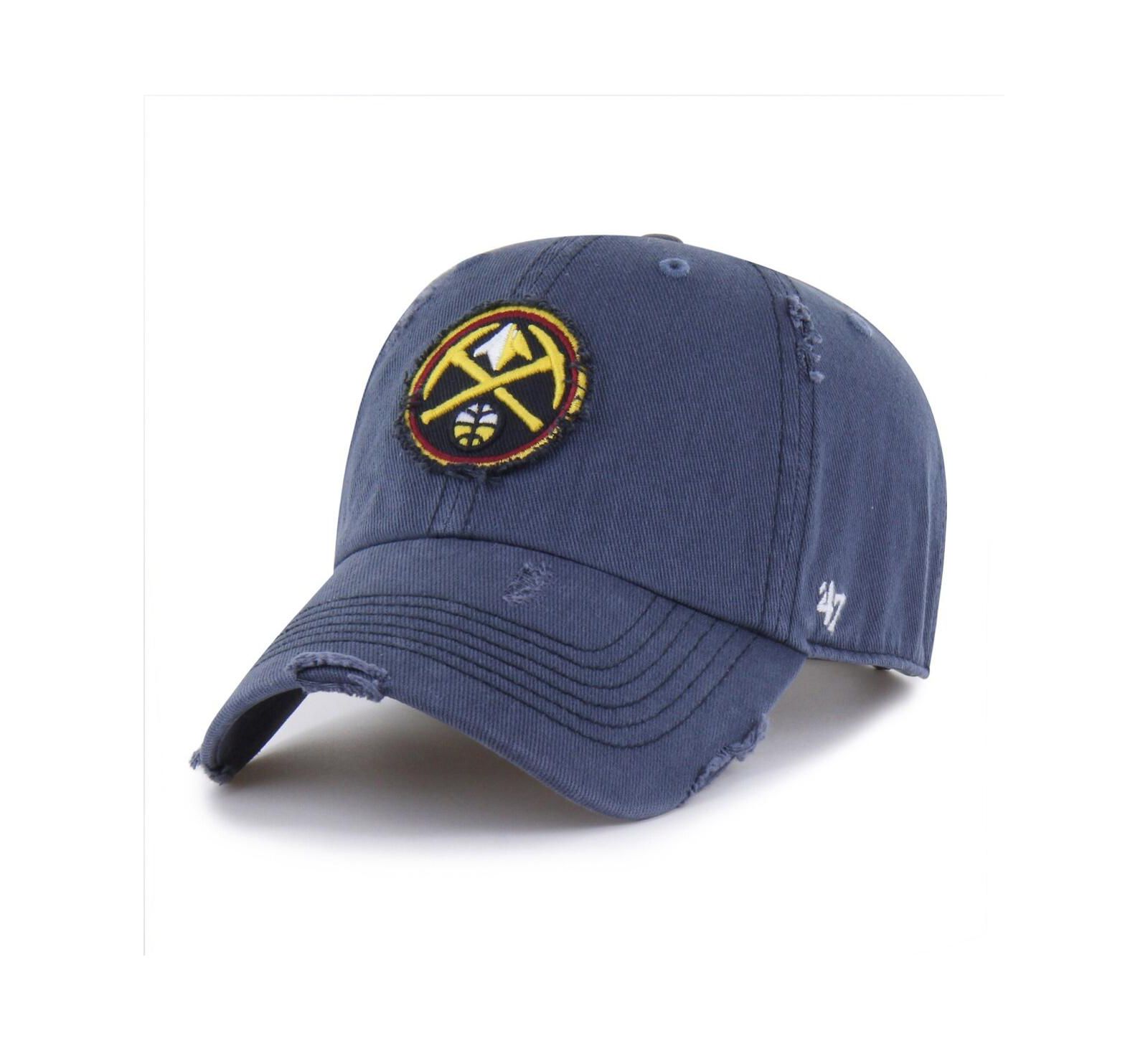'47 Brand Men's Navy Denver Nuggets Weathered Clean Up Adjustable Hat