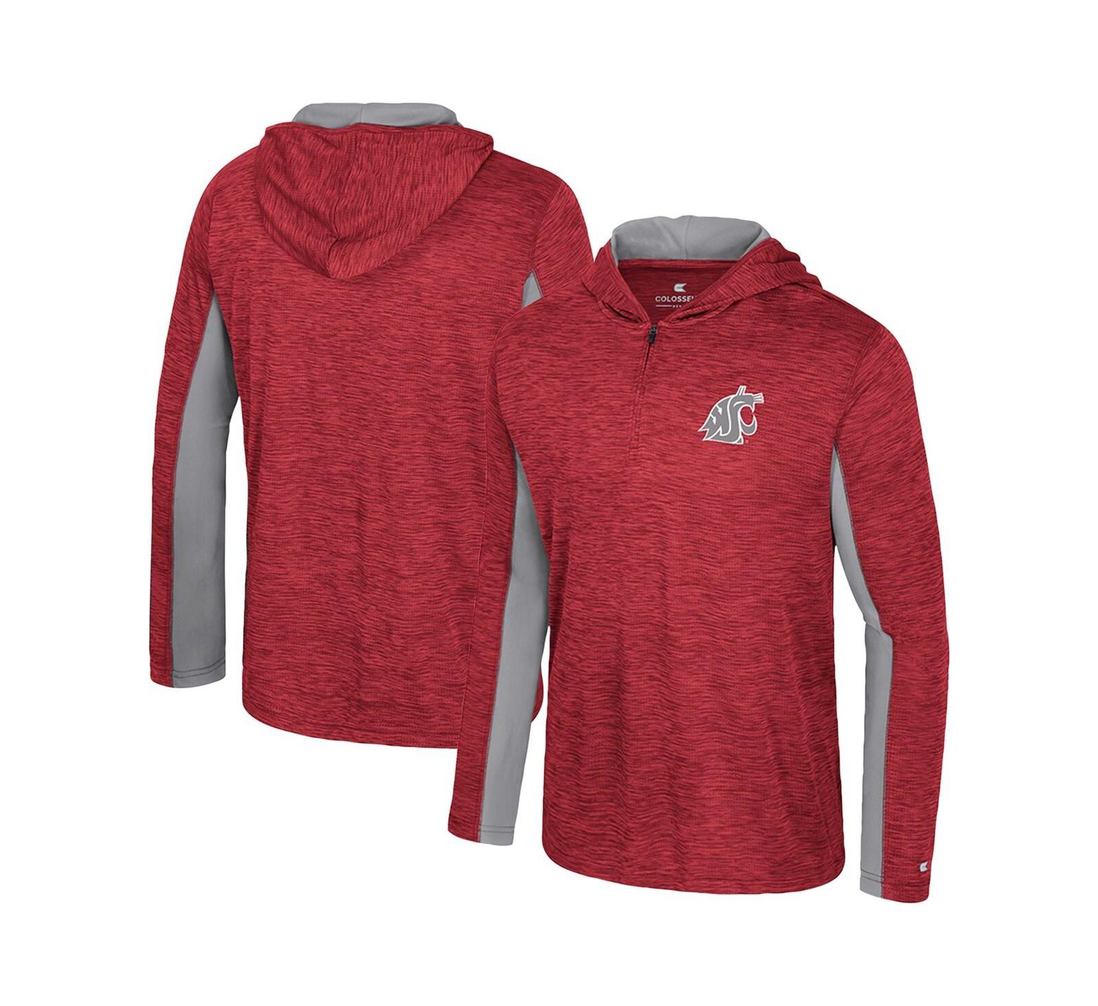 Мужское худи Colosseum Washington State Cougars Always Sunny Quarter-Zip, малиновое