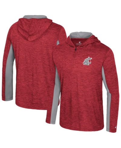 Мужское худи Colosseum Washington State Cougars Always Sunny Quarter-Zip, малиновое