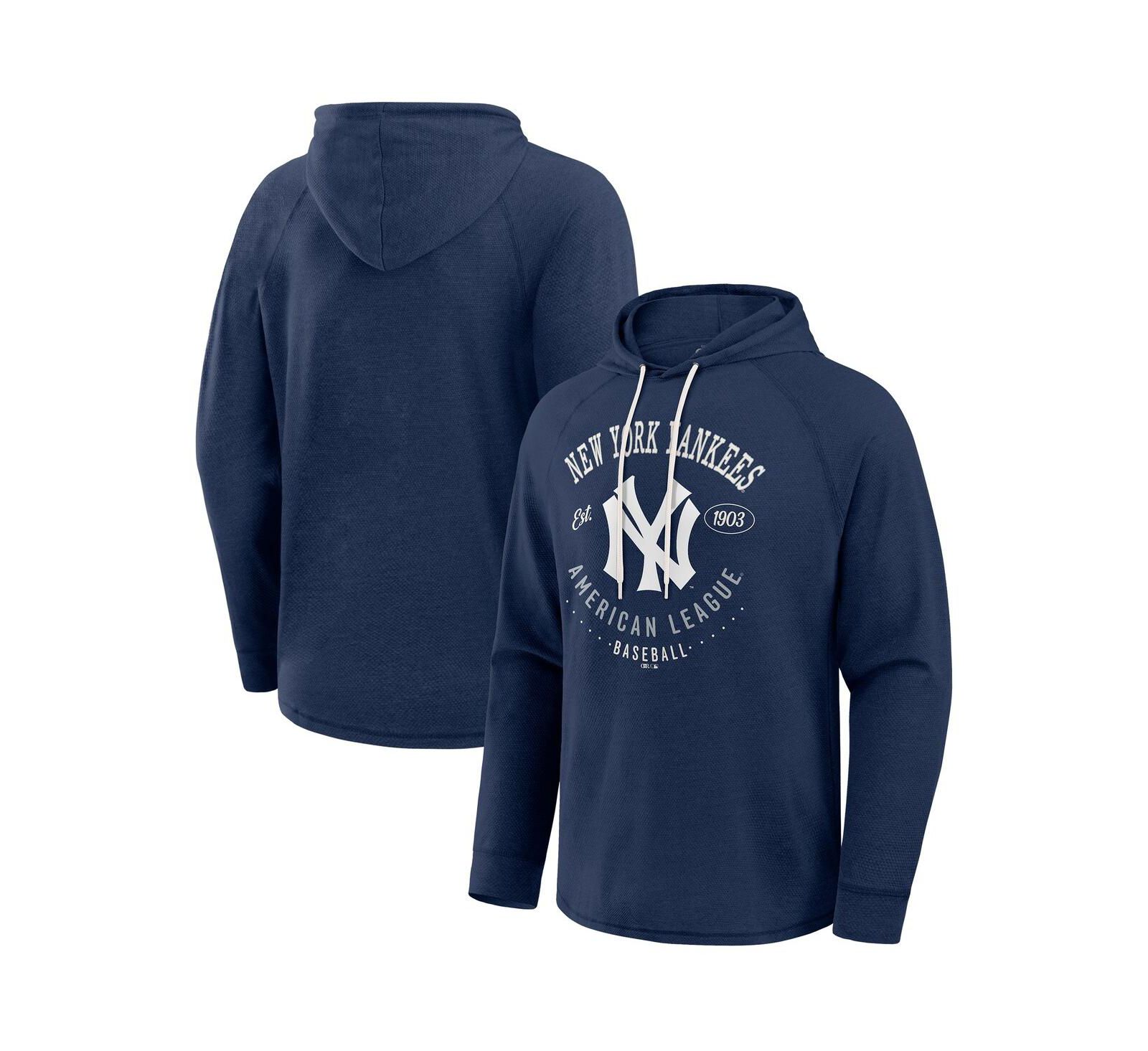 Мужская футболка Darius Rucker Collection by Fanatics Navy New York Yankees Raglan Hooded Long Sleeve