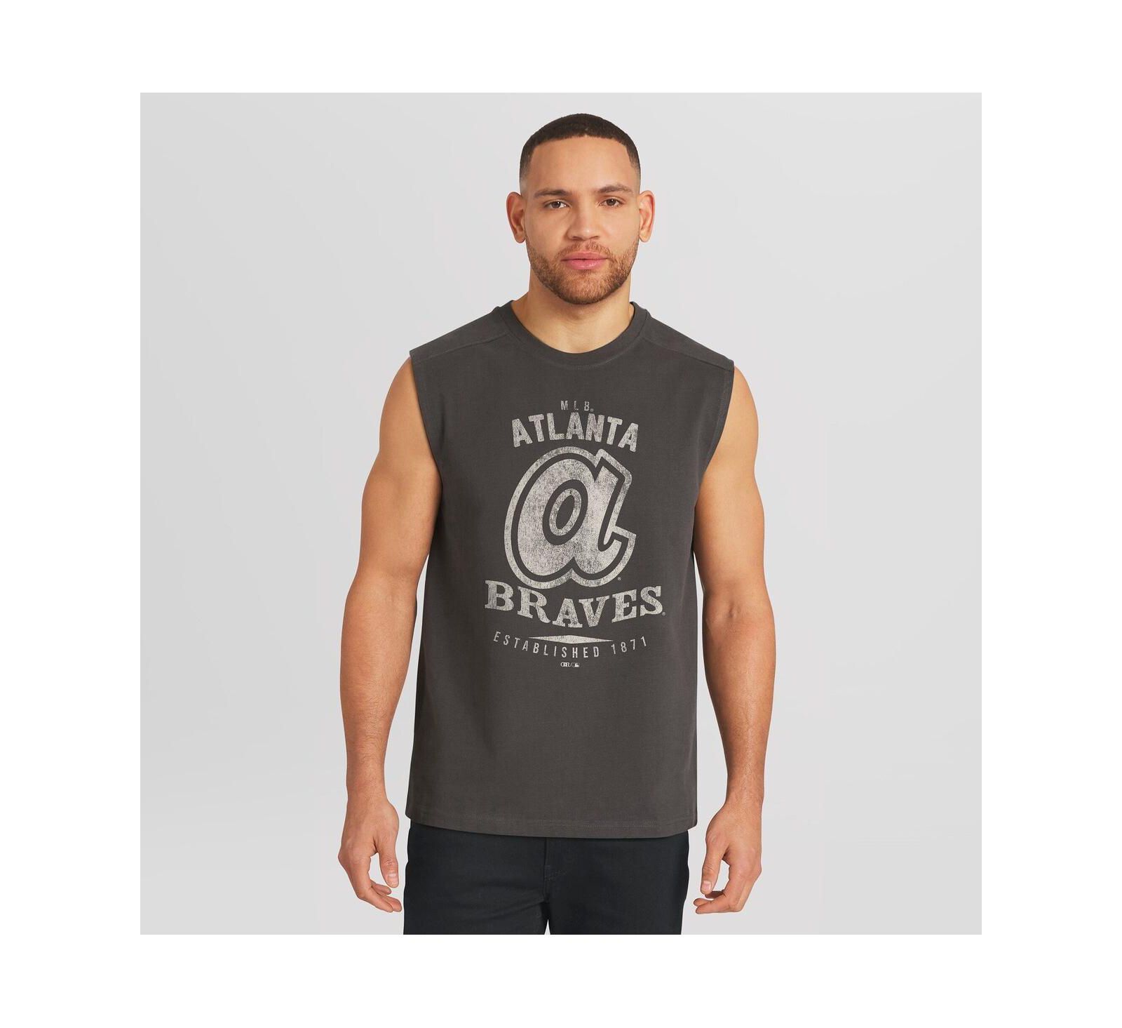 Мужской майка Darius Rucker Collection by Fanatics Atlanta Braves Charcoal Muscle Tank Top
