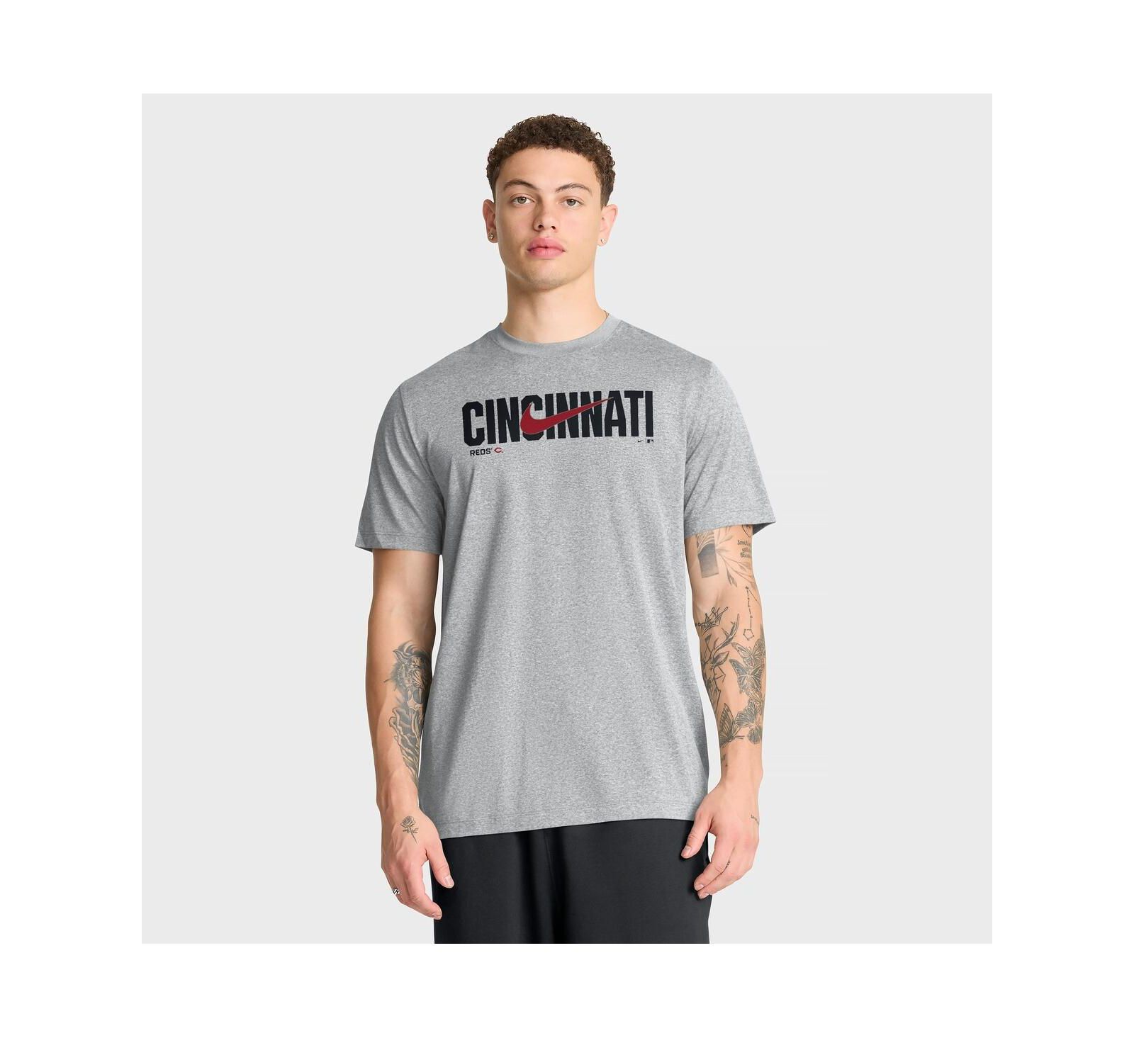 Nike Men's Heather Gray Cincinnati Reds Swoosh Legend Dri-FIT T-Shirt
